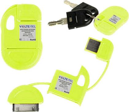 Volte-Tel Keychain USB to 30-Pin Cable Κίτρινο 0.1m (8098147)