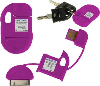 Volte-Tel Keychain USB to 30-Pin Cable Μωβ 0.1m (8099182)