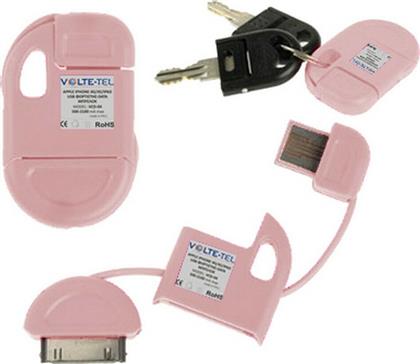 Volte-Tel Keychain USB to 30-Pin Cable Ροζ 0.1m (8094279)