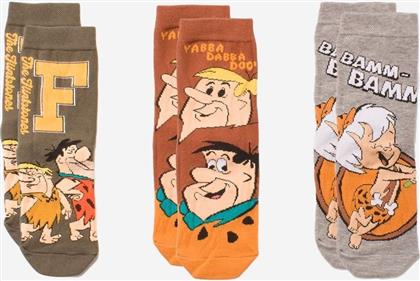 Warner Bros Παιδικές Κάλτσες Μακριές Flintstones Πολύχρωμες 3 Ζευγάρια από το Closet22