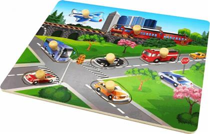 Ξύλινο Παιδικό Puzzle Σφηνώματα Vehicles 7pcs για 2+ Ετών Remoundo