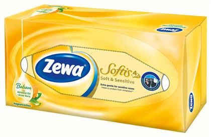 80 Χαρτομάντηλα Softis Soft & Sensitive 4 Φύλλων Zewa από το ΑΒ Βασιλόπουλος